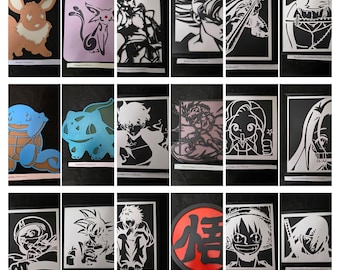 Anime Wood Wall Art | Laser Cut Silhouette | 36 Designs | Naruto, DBZ, One Piece, Demon Slayer, JJK | Frame Option | Otaku Gift