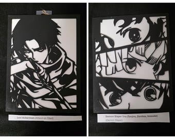 Anime Wood Wall Art | Laser Cut Silhouette | 36 Designs | Naruto, DBZ, One Piece, Demon Slayer, JJK | Frame Option | Otaku Gift