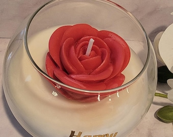 Handgefertigte Rose Kerze | Elegante blumige duftende Sojawachs-Kerze | Romantisches Wohndekor Geschenk von Arshway