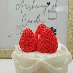 Strawberry Cheesecake Birthday Candle | Soy Wax Candle | Decorative Candle Gift | Gifts Fod Her | Handmade Candle | Arshway Candles