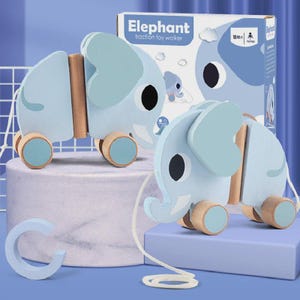 Children&#39;s Toys Elephant Wooden Push