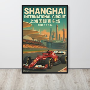 F1 Shanghai Poster – Lewis Hamilton at Shanghai International Circuit | Vintage Formula 1 Wall Art | Gift for F1 Fans