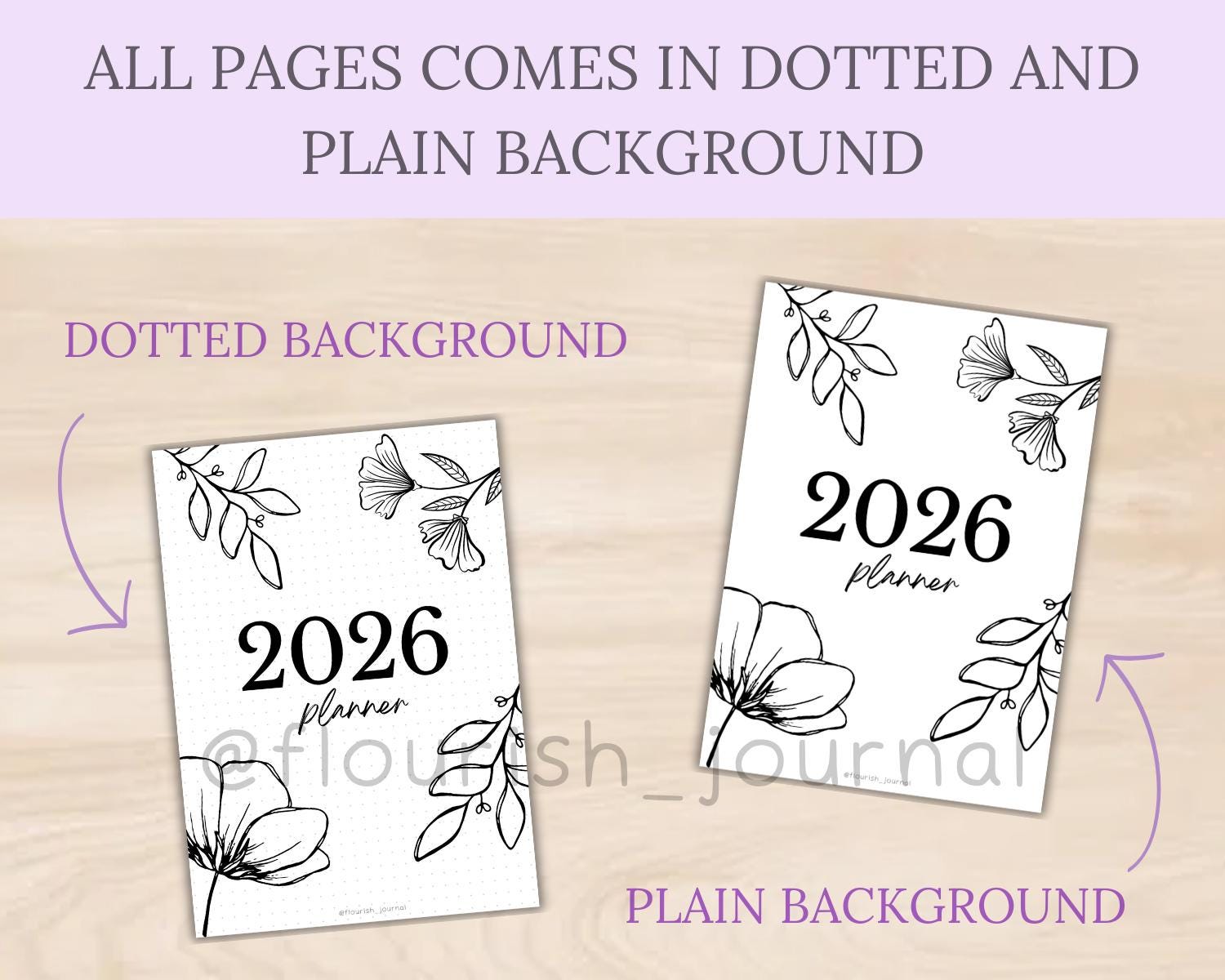 2026 Cover Page Printable for Bullet Journal | Yearly Planner Cover ...
