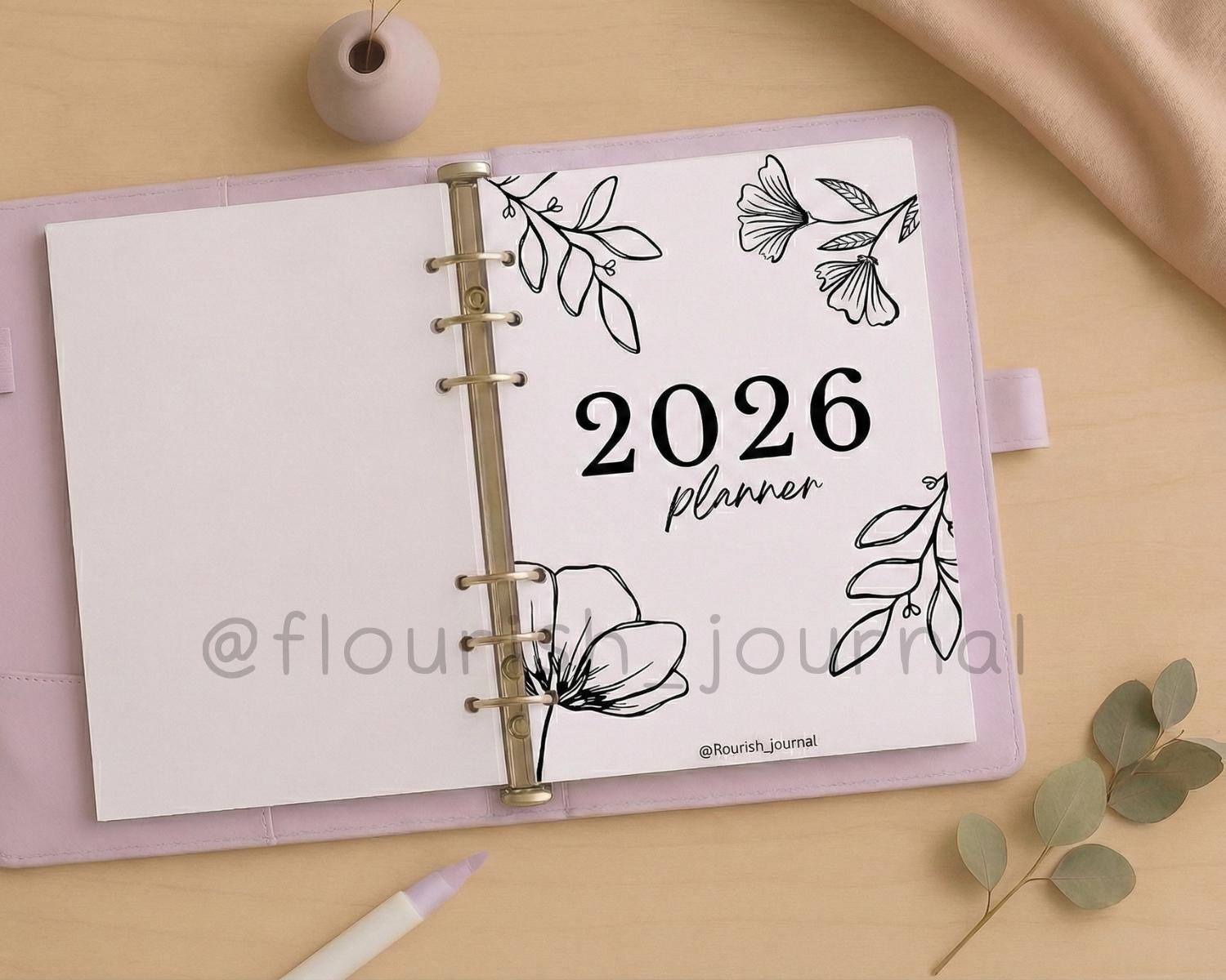 2026 Cover Page Printable for Bullet Journal | Yearly Planner Cover ...
