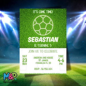 Faire-part de football Invitation d'anniversaire de football Invitation d'anniversaire de garçon