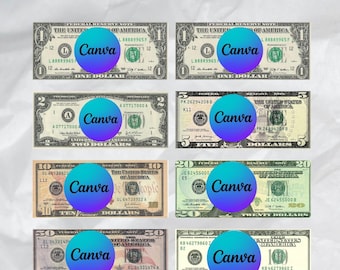 Modello Canva personalizzato per banconote da un dollaro: la tua faccia su banconote finte (download digitale)
