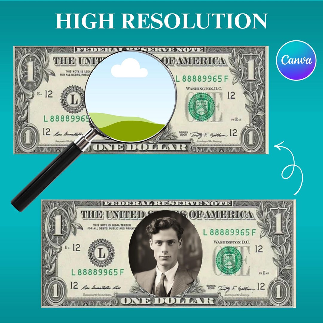 Editable Custom Money Template: Canvas Fake Dollar Bill - Personalize ...