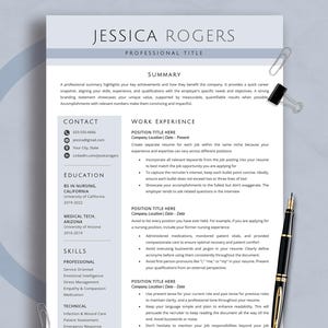 Modern Resume Template | Minimalist CV Design (MS Word, Google Docs, Mac Pages, Canva)