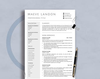 Modern Resume Template 2025: Cover Letter & References Word, Pages