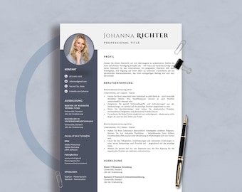 Modern German CV Template 2025: Word & Mac Pages (ATS-Friendly Digital Download)