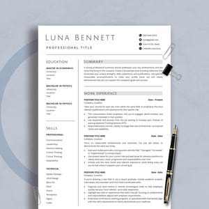 Professional & Modern Resume Template for Word and Pages | Resume Design | CV Template for Word | Professional CV | Instant Download resume