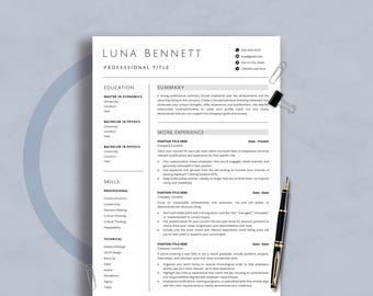Modern Resume Template for Word, Pages,(Instant Download)