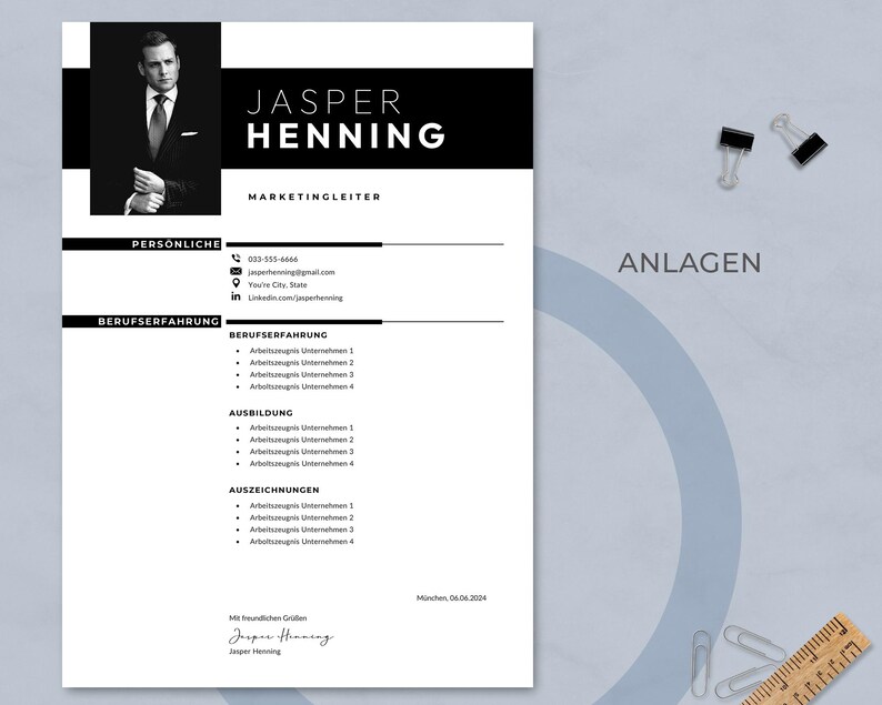 Anlagen Lebenslauf,