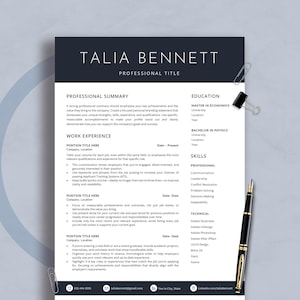 Professional Resume, Template for MS Word, Mac Pages, Google Docs , Modern Resume/CV Template, Minimalist Resume, Resume Template 2025