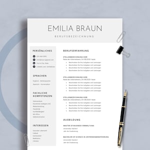 Bewerbungsvorlage, Lebenslauf Vorlage Word, Google Docs, Pages, Moderner Lebenslauf, Anschreiben, Anlagen, Deckblatt, Motivationsschreiben
