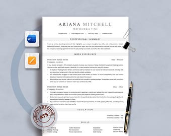 Modello di curriculum ATS, design moderno del CV (Word, Pages, Google Docs)