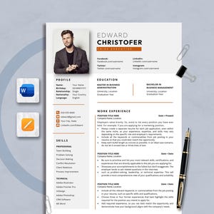 Executive Resume Template for Word, Google Docs, Professional CEO CV Template, C-Level Resume, Cover Letter & References, 1-3 Page Resume