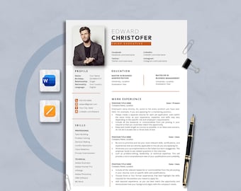 Bewerbungsvorlage, Lebenslauf Vorlage Word, Google Docs, Pages, Moderner Lebenslauf, Anschreiben, Anlagen, Deckblatt, Motivationsschreiben