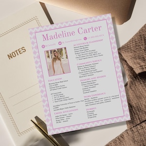 Sorority Template + Cover Letter Modern | Pink Neutral Editable Rush Packet | Sorority Application Resume for Recruitment