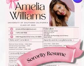 Sorority Rush Resume Template – Canva Editable Packet – Pink Recruitment Letter – Greek Life Resume 2025