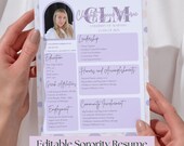 Purple Pink Sorority Resume Template | Editable Canva PNM Resume (PDF)