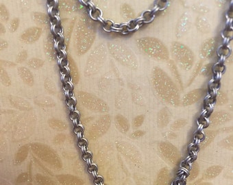 Chain I716 Vintage Retro Style Delicate solid brass Antique BRUSHED silver plated soldered 3mm DOUBLE cable Chain footage chain