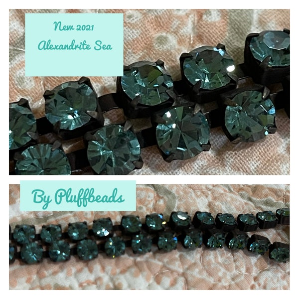 I337 New size  LIMITED 2021 ALEXANDRITE SEA 29ss 6.1mm rhinestone cup chain rustic patina