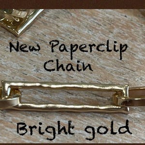 Gold Plated Paperclip Chain, Large Oval Links, Bright Finish
