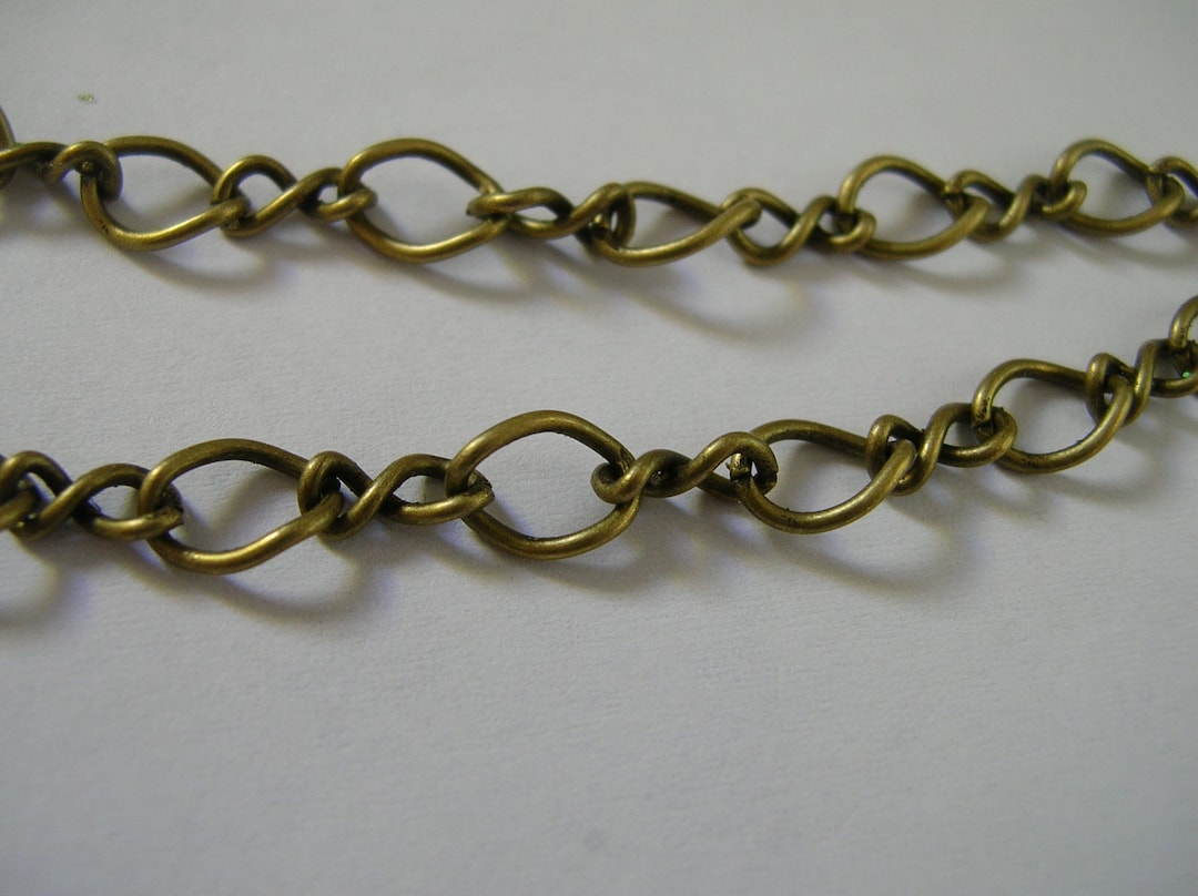 Figure Eight Key Chain Antique Brass Figure Eight Chain, Vintage Style, 3 Feet - Etsy