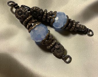Nieuw 2026 handgemaakte kralenassemblage Verbindingsstuk, rustieke patina in vintagestijl Er worden maagdenpalmkristallen gevonden