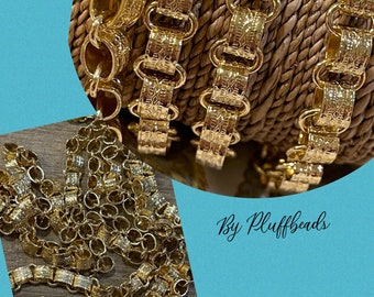 Chain BOOK chain BRIGHT GOLD plated Repurpose plated