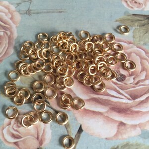 I173 Jump rings ROUND 18-20 gauge 5mm 6mm or 8mm matte brushed gold plated
