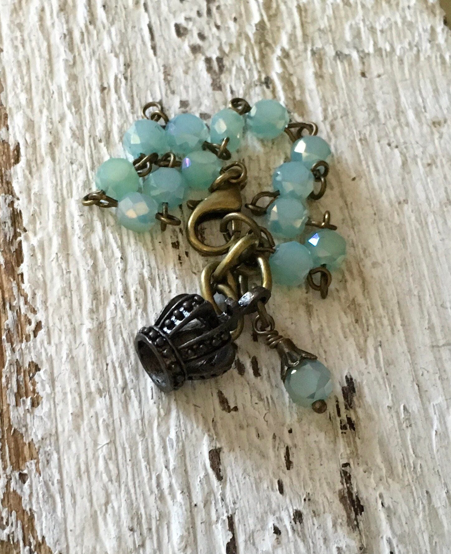 I837 Vintage Style Handmade Linked Rosary Style Charm Bracelet - Etsy