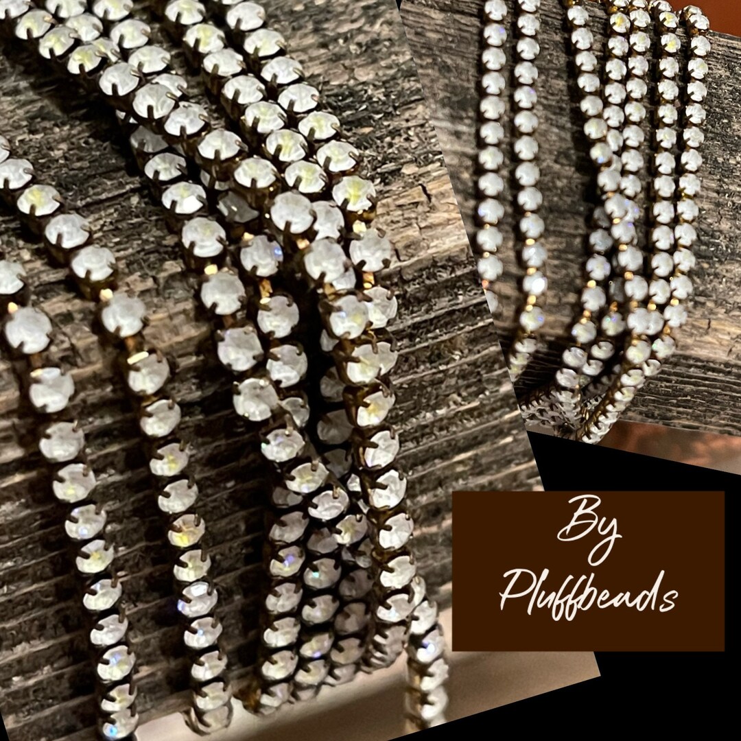 Chain Rhinestone NEW 2023 CHAMPAGNE FROST Patina Itty Bitty 2mm Ss6.5 ...