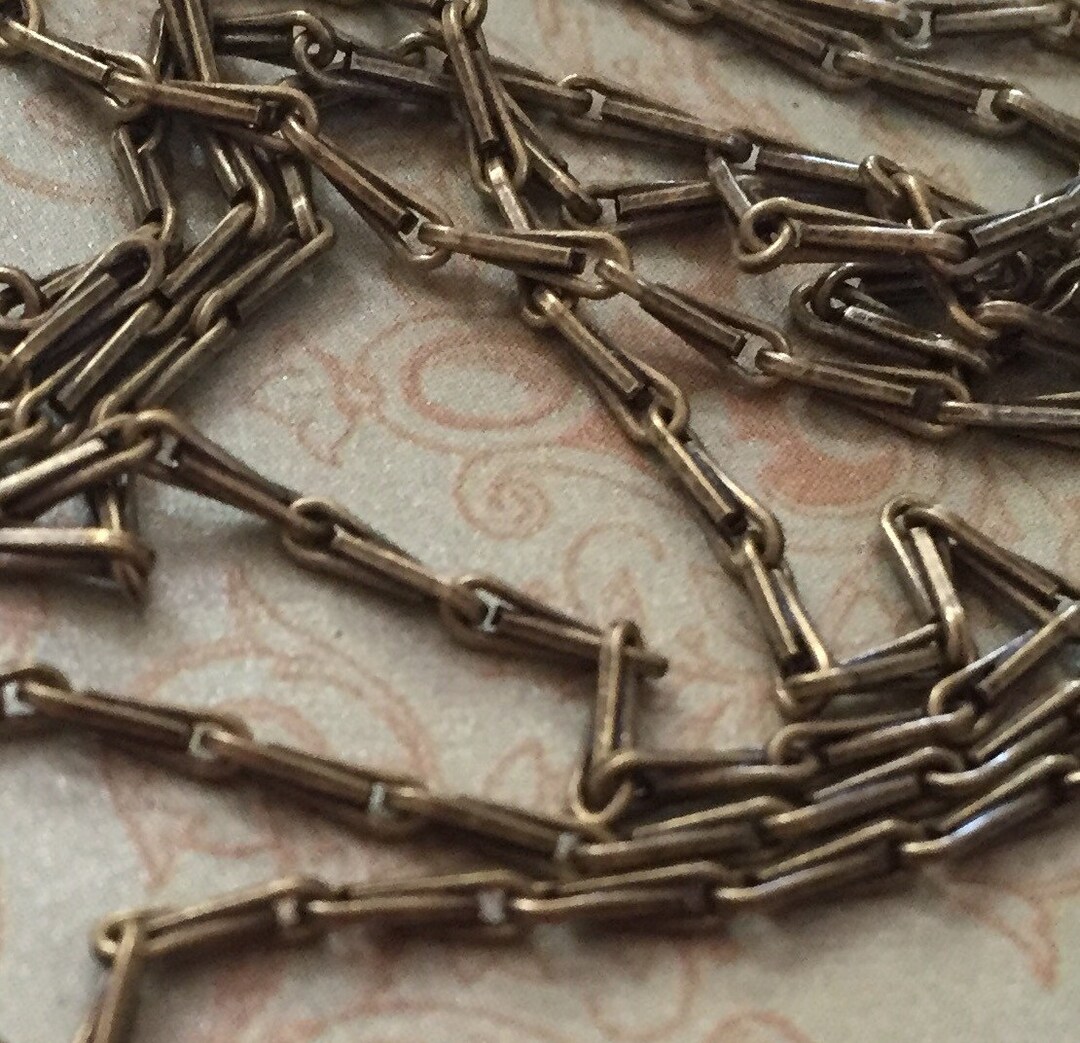 Chain I2512mm Ornate Delicate Bar Chain Antique Brass Plated Vintage
