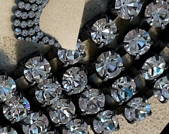 Crystal Rhinestone Cup Chain - Dark Brown Patina Brass (3.2mm ss12)