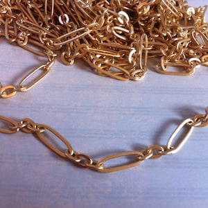 Matte Gold plated Paperclip Chain, Large Couture Style Links (17.5x6)