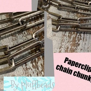 Chain PAPERCLIP Large link High Quality Large link PAPERCLIP 25 x 9mm Antique silver color plated elongated oval link chain