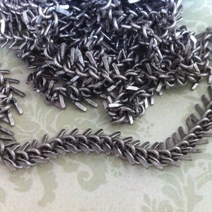 Chain I200 petite 9mm High Quality solid brass antique Silver plated Fish bone chain 1 foot