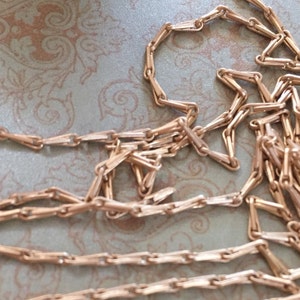 Chain I64 Ornate delicate bar chain Brushed Matte Gold PLATED solid brass Vintage style 6mm x 1.5mm