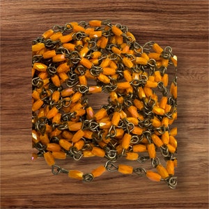 Chain  KITSU CITRUS flash Crystal 5mm Faceted rectangular crystal Beaded Chain Linked