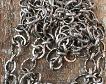 Chain I170 Repurpose Vintage Reproduction Chunky oval  antique silver plated Top Quality Design links are ~ 11mm x 7.5mm