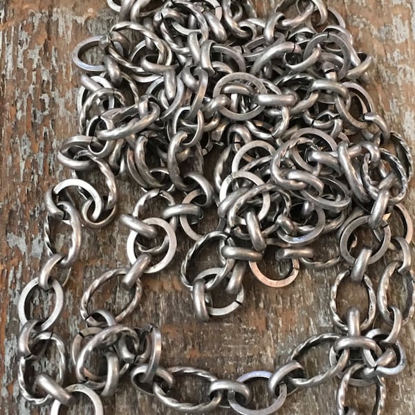 Chain I170 Repurpose Vintage Reproduction Chunky oval  antique silver plated Top Quality Design links are ~ 11mm x 7.5mm