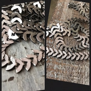Chain  chain half moon Luna chevron 8mm High  Quality solid brass antique SILVER plating CHEVRON chain