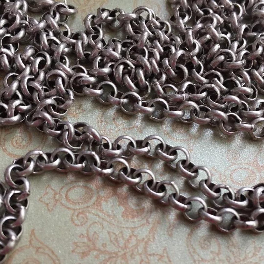 4mm Rolo Chain Chain PETITE 4mm ROLO Chain Matte Brushed Antique Silver Plating - Etsy