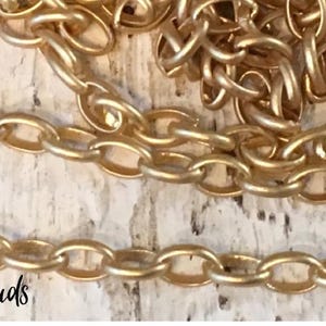 Chain Oval rolo chain 2x3mm PETITE soldered solid brass Matte brushed GOLD plating