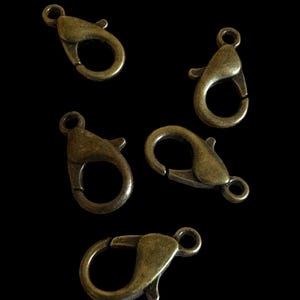 I32 Lobster Claw clasps Antique brass Color 12mm 10pcs