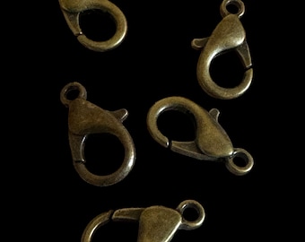 I32 Lobster Claw clasps Antique brass Color 12mm 10pcs