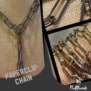 Chain PAPERCLIP Large link High Quality Large link PAPERCLIP 25 x 9mm GUNMETAL color plated elongated oval link chain