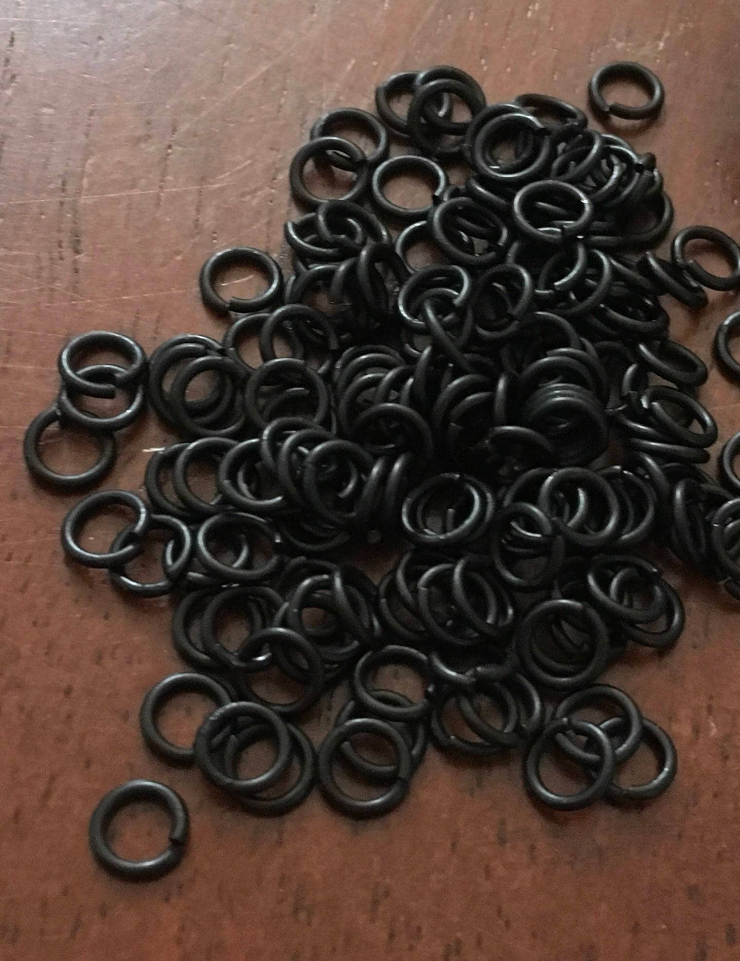 Black Jump Rings, 5mm, Black Plated Open Jump Rings